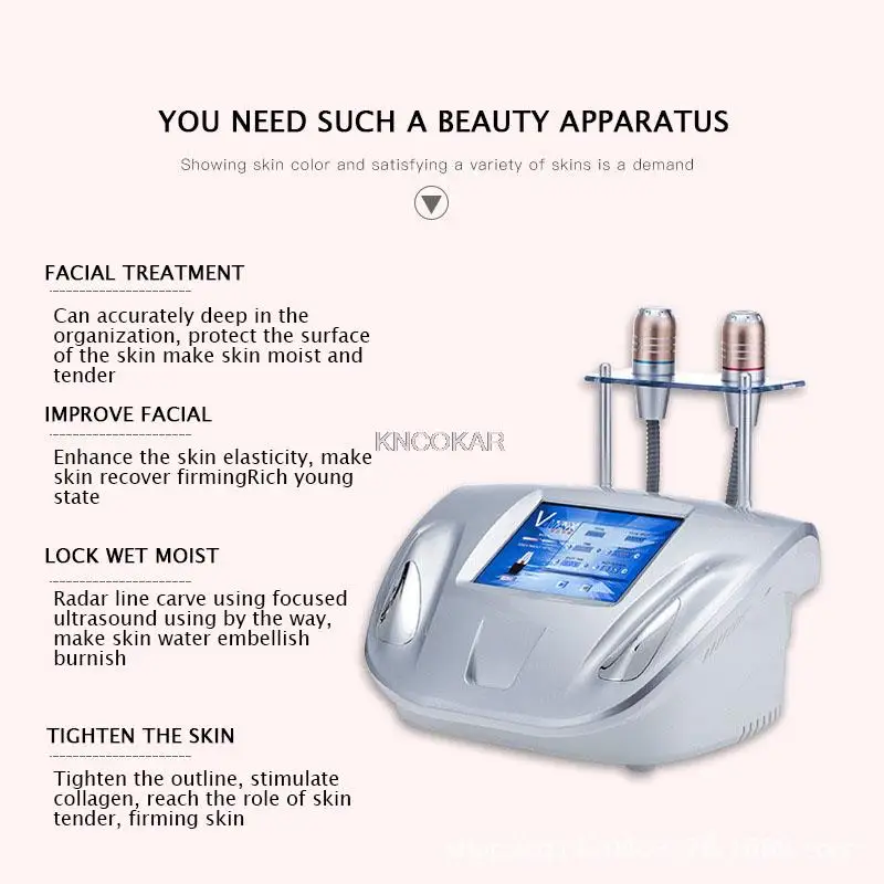 آلة نحت خط الرادار بالموجات فوق الصوتية الجديدة على شكل حرف V لشد بشرة الوجه ورفع جهاز تجميل أدوات العناية ببشرة الوجه