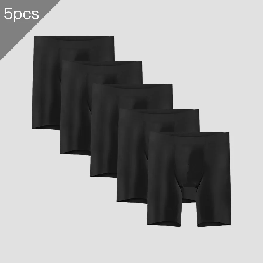 

5PCS Modal men's underwear: Seamless sportswear, long, anti-chafing, Boxer shorts, men's oversized shorts