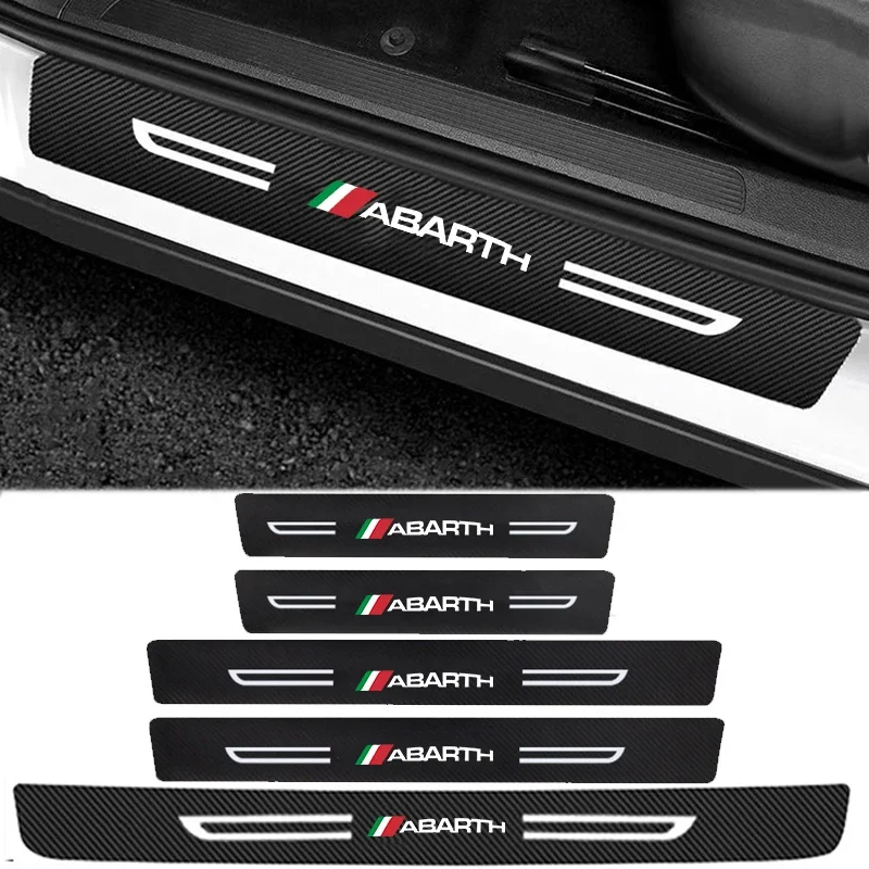 Car Door Edge Protector Stickers for Fiat ABARTH Auto Door Sill Stirps Anti Scratch Trunk Bumper Film Threshold Guards Decals