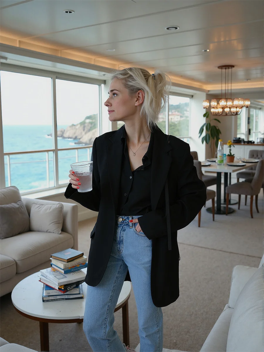 

Однотонные однобортные классические пиджаки для женской одежды, женские расклешенные брюки с цветными блоками, без шляпы, толстые дышащие пиджаки с длинными рукавами