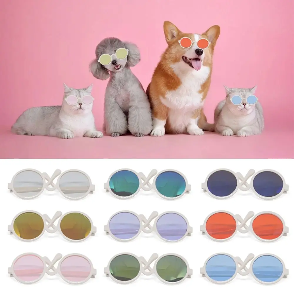 

Fashion Lovely Toys Eyewear Pet Accessories Round Frame Glasses Doll Glasses Photograph Props Dog Cat Glasses