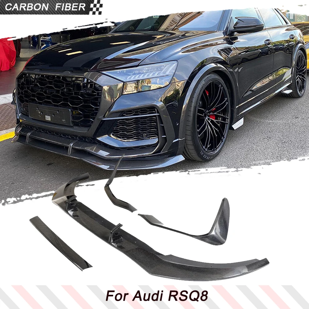 Carbonfaser-Frontstoßstangenlippe, Racing-Bodykits, Splitter, Spoiler für Audi RSQ8 2020-2023, Frontspoilerlippe, Canards, Spoiler