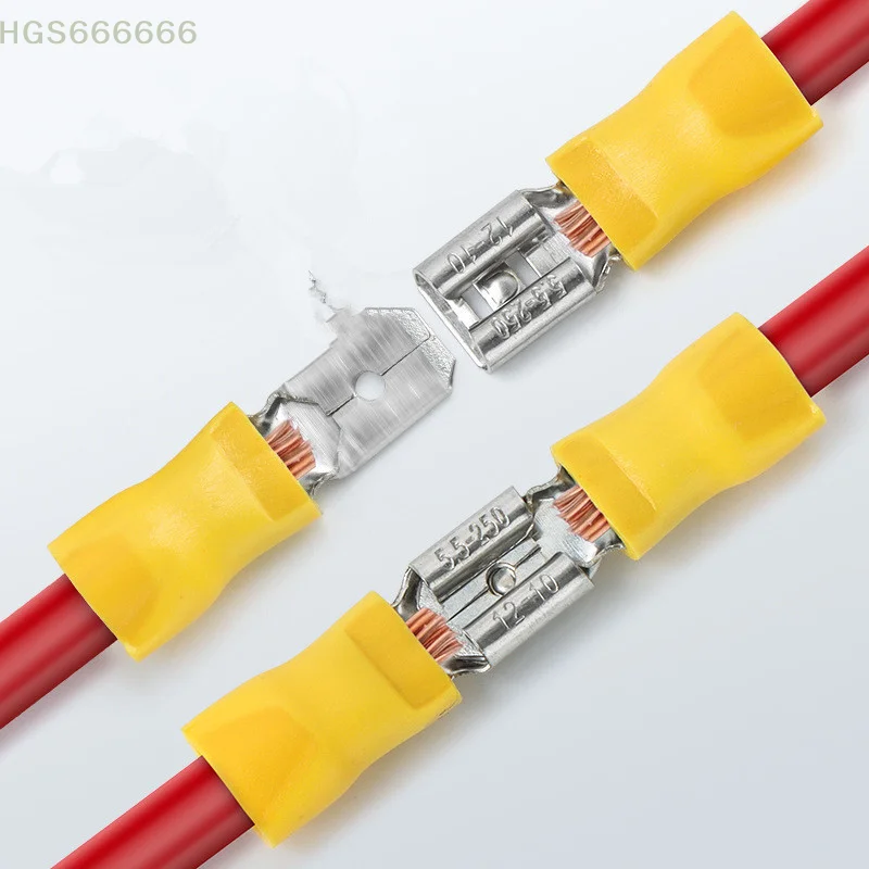 

Electrical Wiring Made Simple with 100Pcs of Insulated Crimp Terminals, Male/Female Spade Wire Connectors in Red, Blue, Yellow