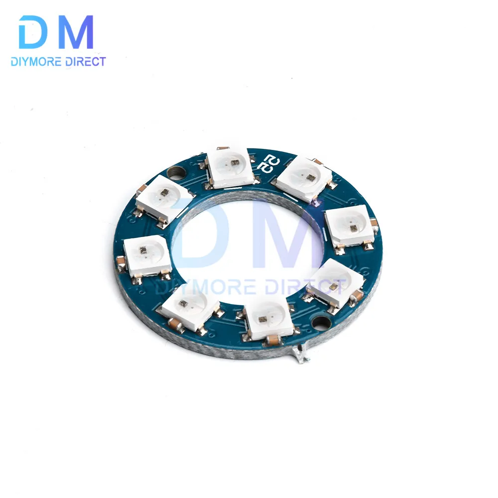 WS2812 WS 2811 5050 RGB LED Lamp Panel Module 5V 8-Bit Rainbow Light Board LED Light Ring