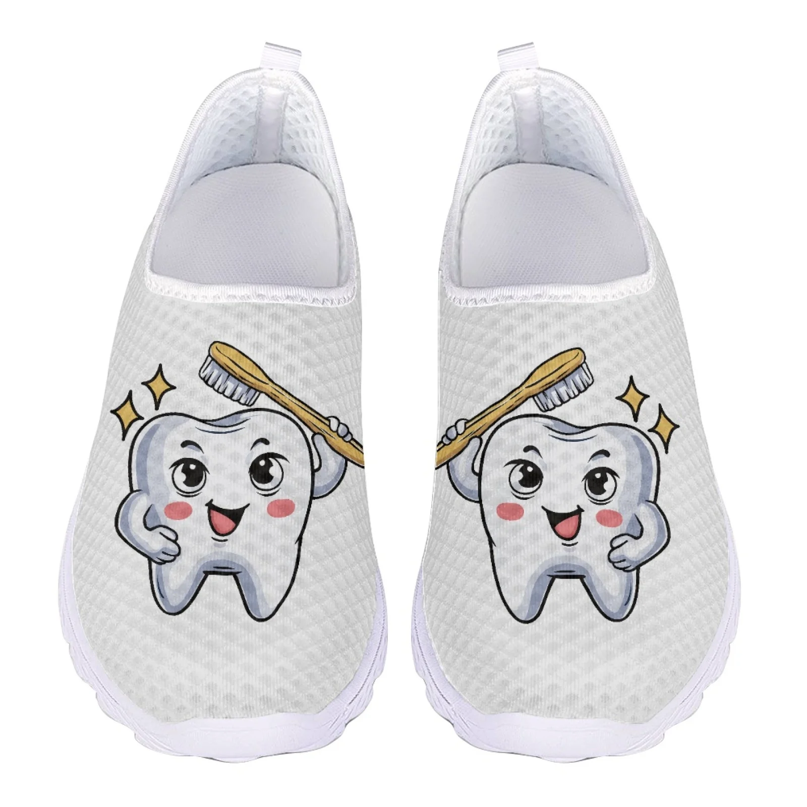 

Cute Toothbrush Teeth/Dental/Dentist Print Large Size Ladies Loafers Women Flats Slip On Sneakers Summer Female Casual Shoes