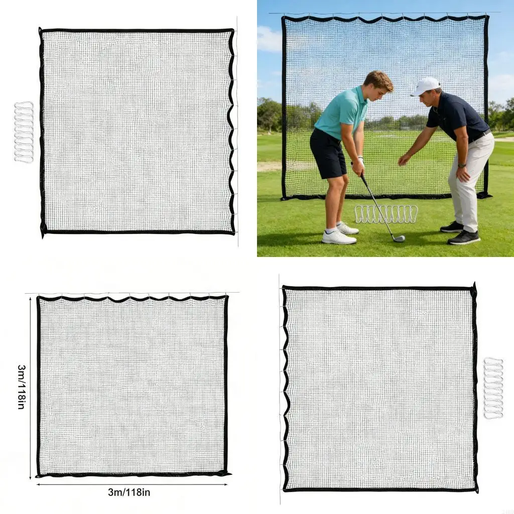 Large Golf Hitting Net With Spacious Impact Area Suitable For Various Skill Ranges 24BD