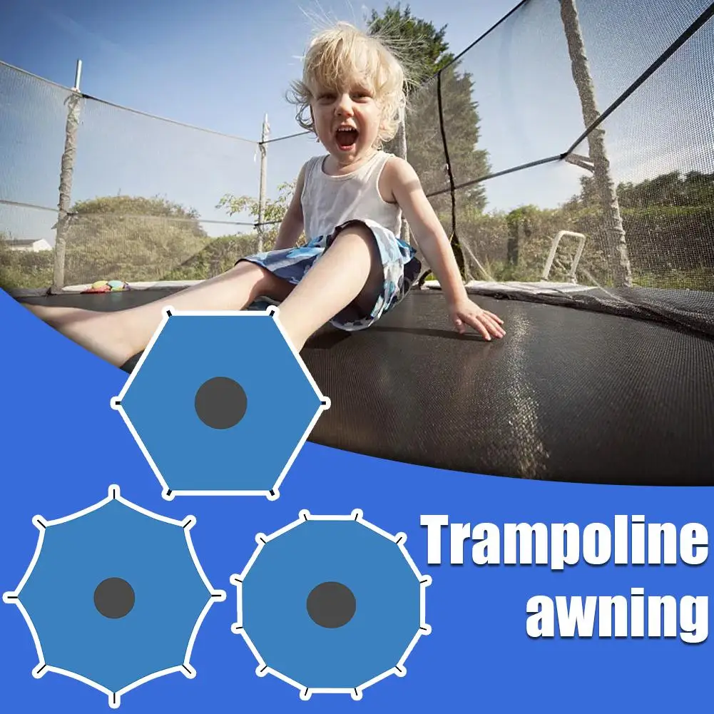 Trampoline Shade Cover Oxford Cloth Anti-UV Children's Outdoor Trampoline Awning 8ft/10ft/12ft/14ft/16ft