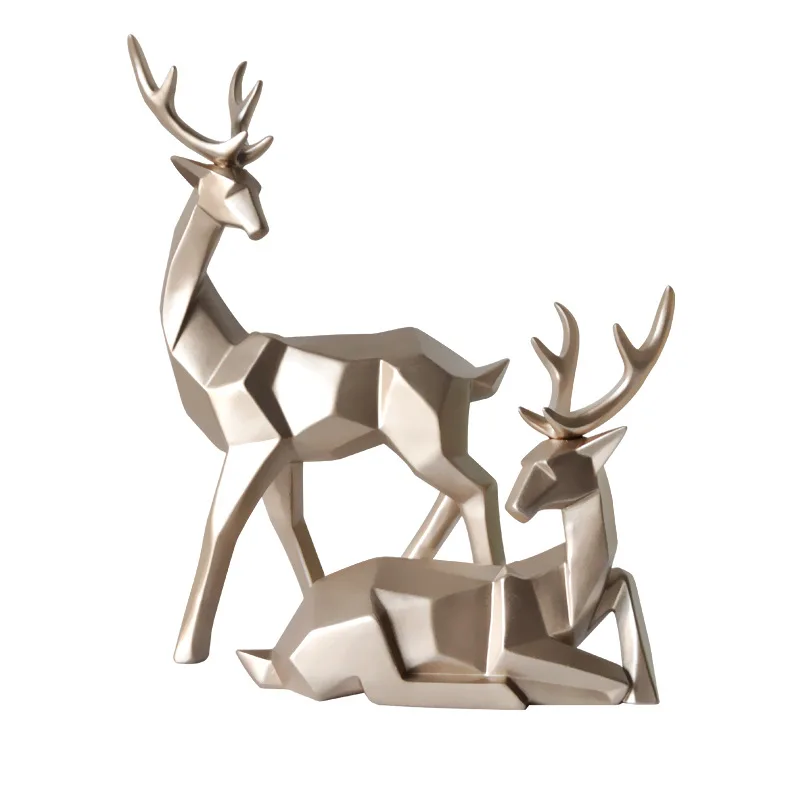 

Deer Statue Family Deers Figurines Resin Sculpture Home Decor Reindeer Gothic Decor Home Living Room Decoration