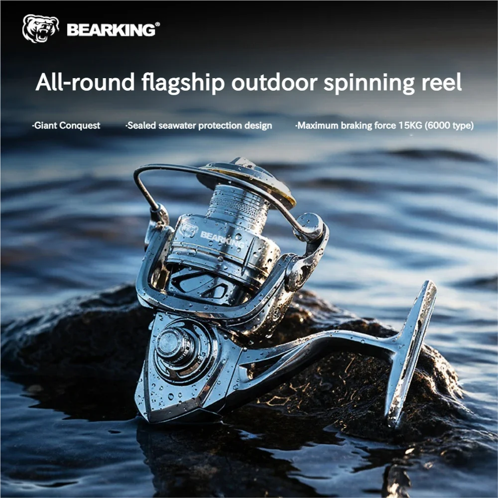 

5,2:1, 15 кг, спиннинговая катушка для морской воды, 5 + 1, подшипники из нержавеющей стали, водонепроницаемая металлическая катушка, приманка для лодки, рыбалка 1000-6000