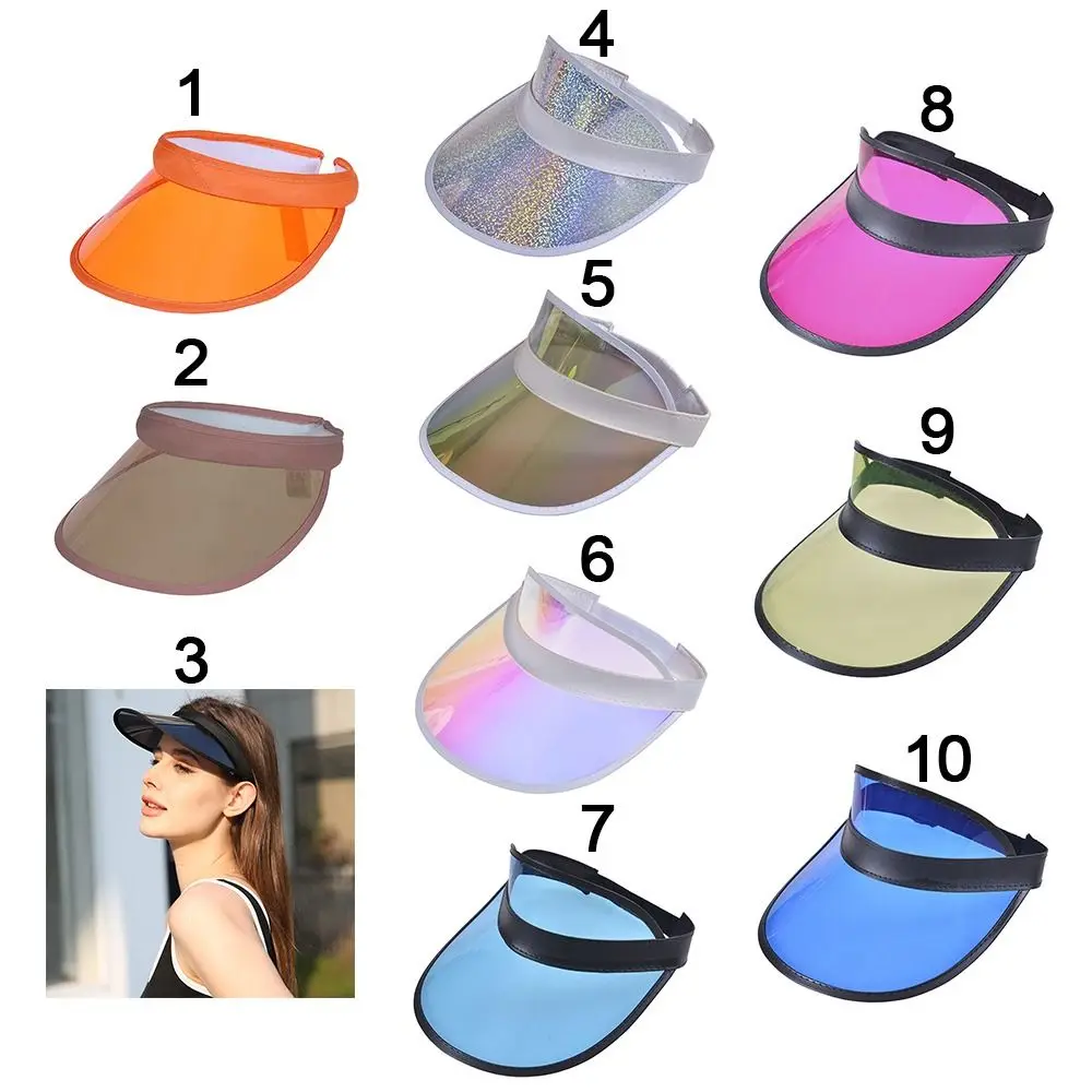 PVC Sports Accessories Transparent Summer Baseball Hat Bicycle Sun Hat Anti-UV Sunshade Hat Visor Caps