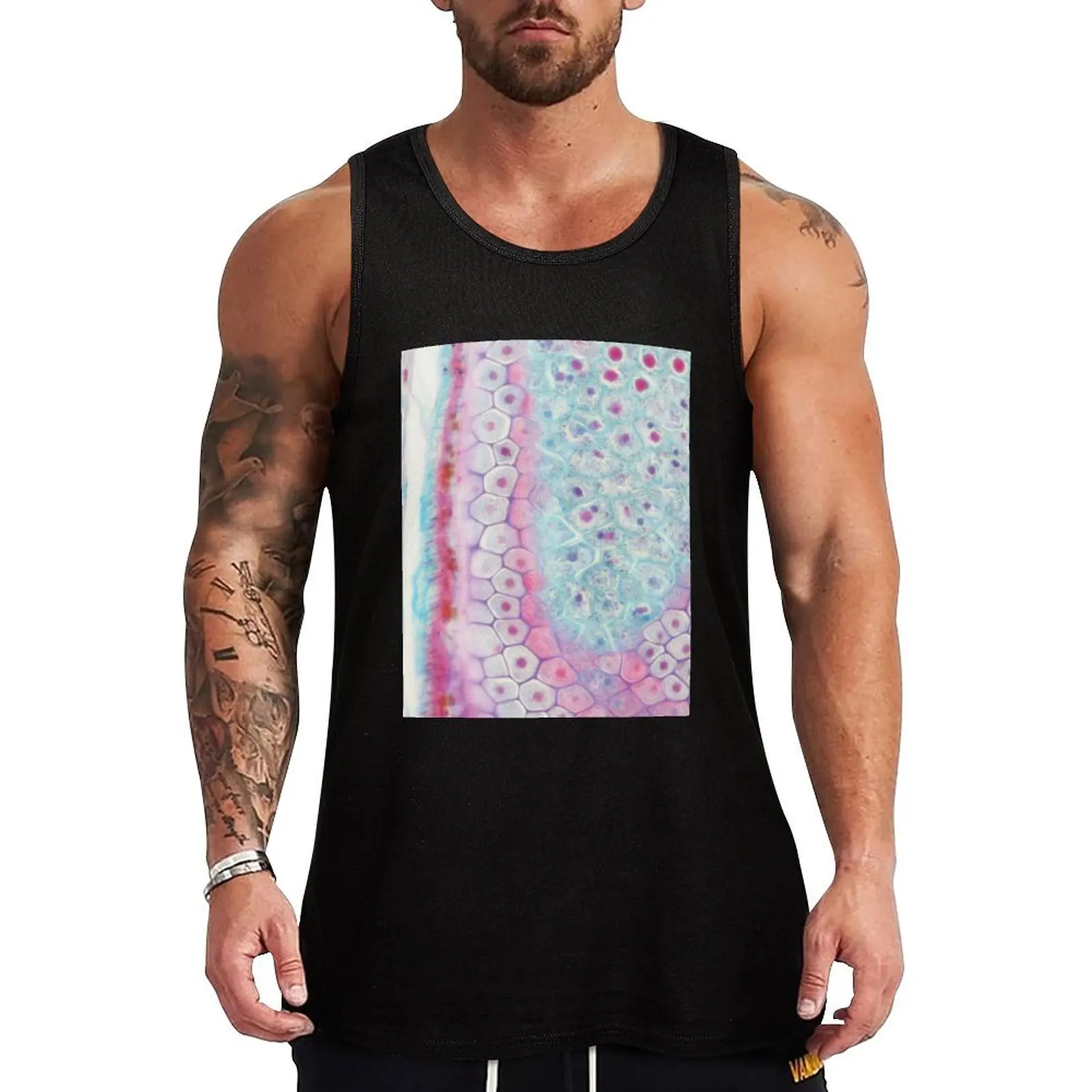 Plants under Microscope Tank Top Street Style Casual Tank Top Urban Sleeveless Top