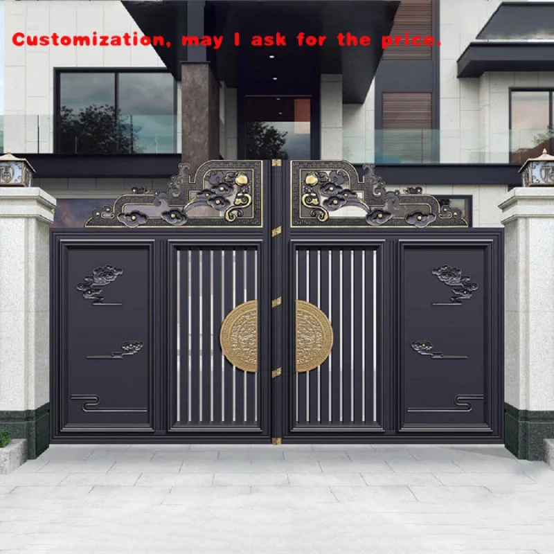 

custom.European-Style Aluminum Alloy Swing Gate Automatic Fence Guardrail Courtyard Garden