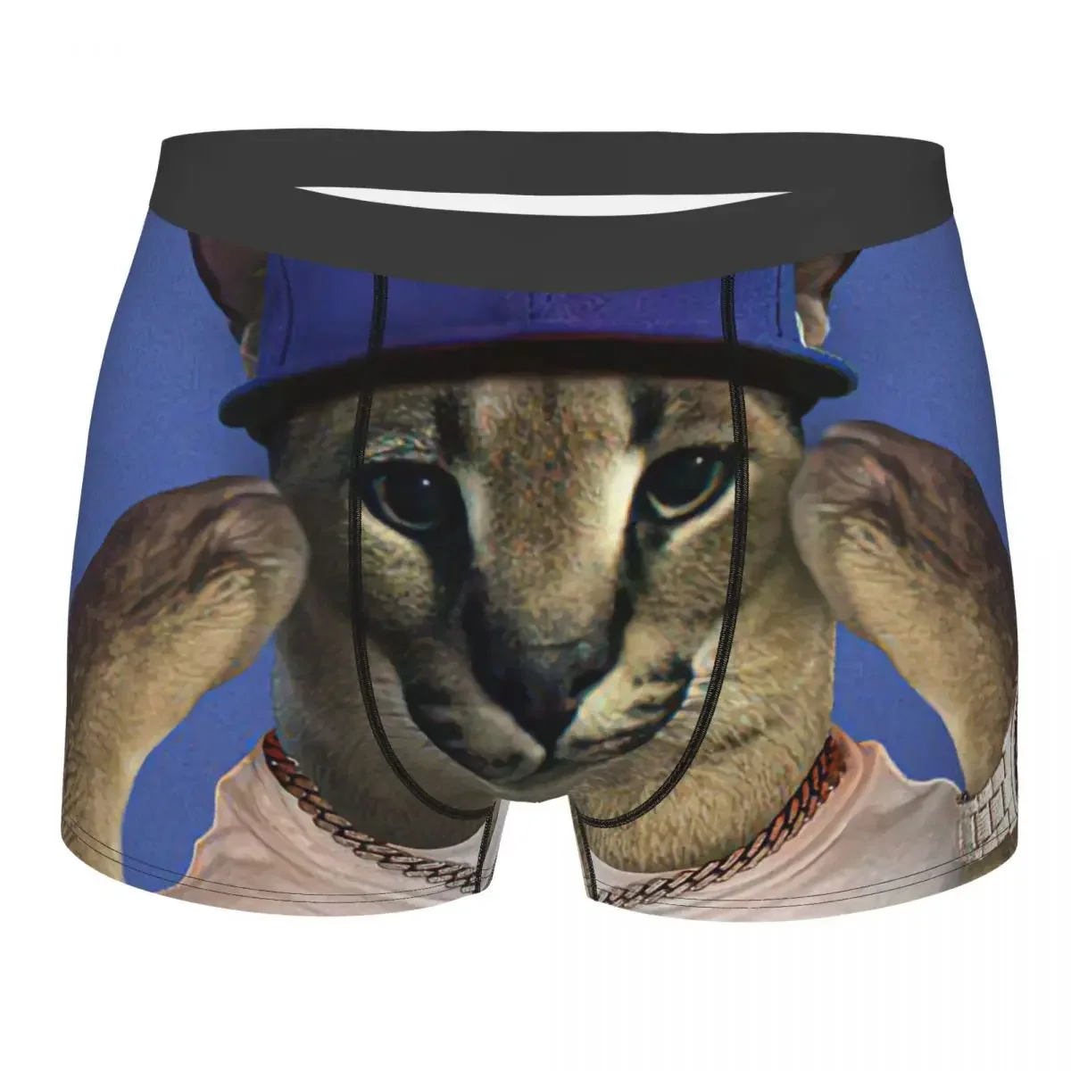 Big Floppa Rapper Meme Underwear Male Print Customized Funny Caracal Cat Boxer Briefs Shorts Panties Breathable Underpants