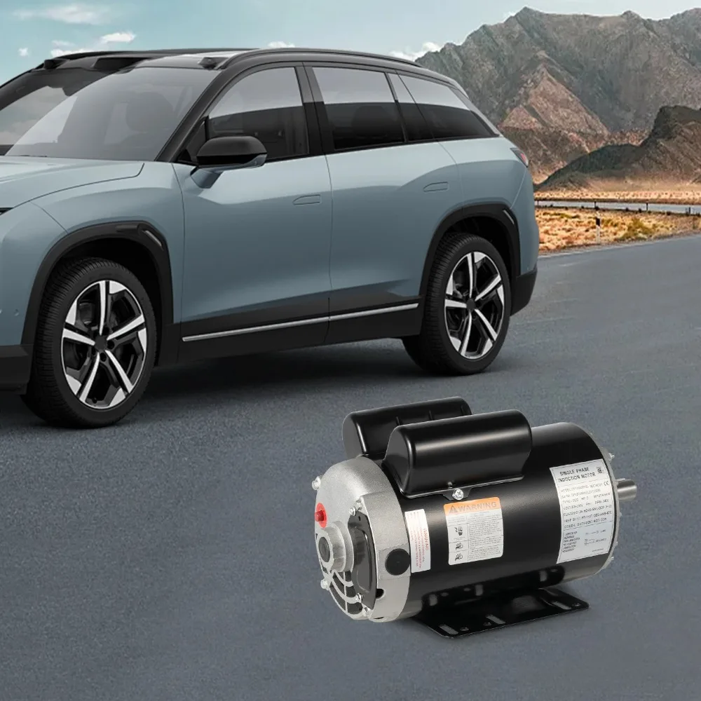 5 HP, 3450 RPM, 208-230 V, 60 Hz, Compressor Electric Motor with 7/8-inch Shaft, 143/5T Frame, Single-Phase Air Compressor Motor