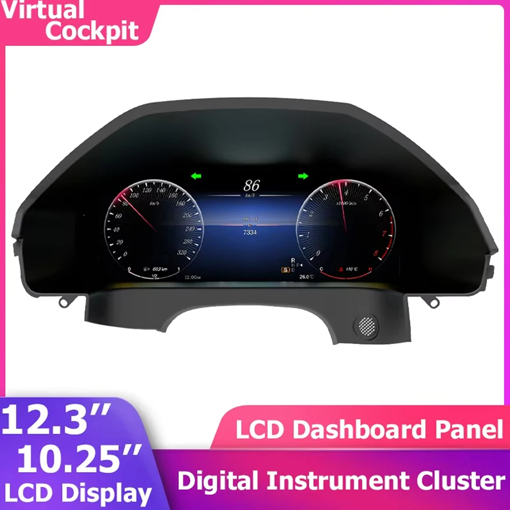 

12.3''LCD Digital Instrument Gauge Cluster Speedometer For Mercedes Benz E-Class Sedan W212 S212 2010-2015 Dashboard Tachometer