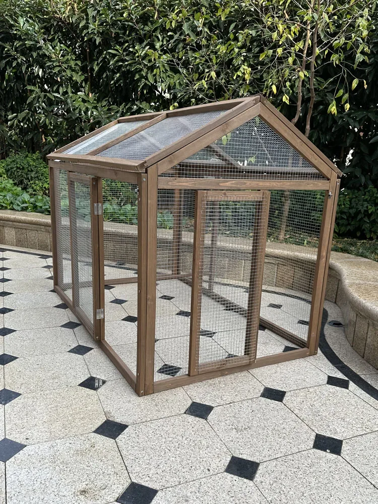 Solid modern wood chicken cage running duck  pigeon rabbit cage net frame indoor and outdoor