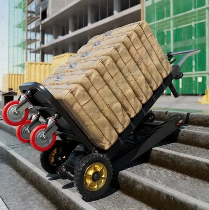 400KG Electric Stair Climbing Vehicle Crawler-type Up and Down Stair Climber Vehicle Trolley Flat Truck Staircase Tool
