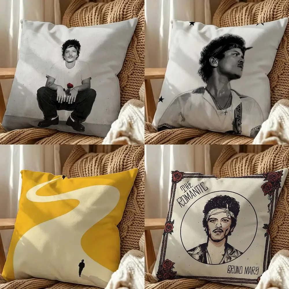 Singer B-Bruno mars Square Double-Sided Printed Pillow Case Sofa Cushion Cover Bedroom Bedside Decor