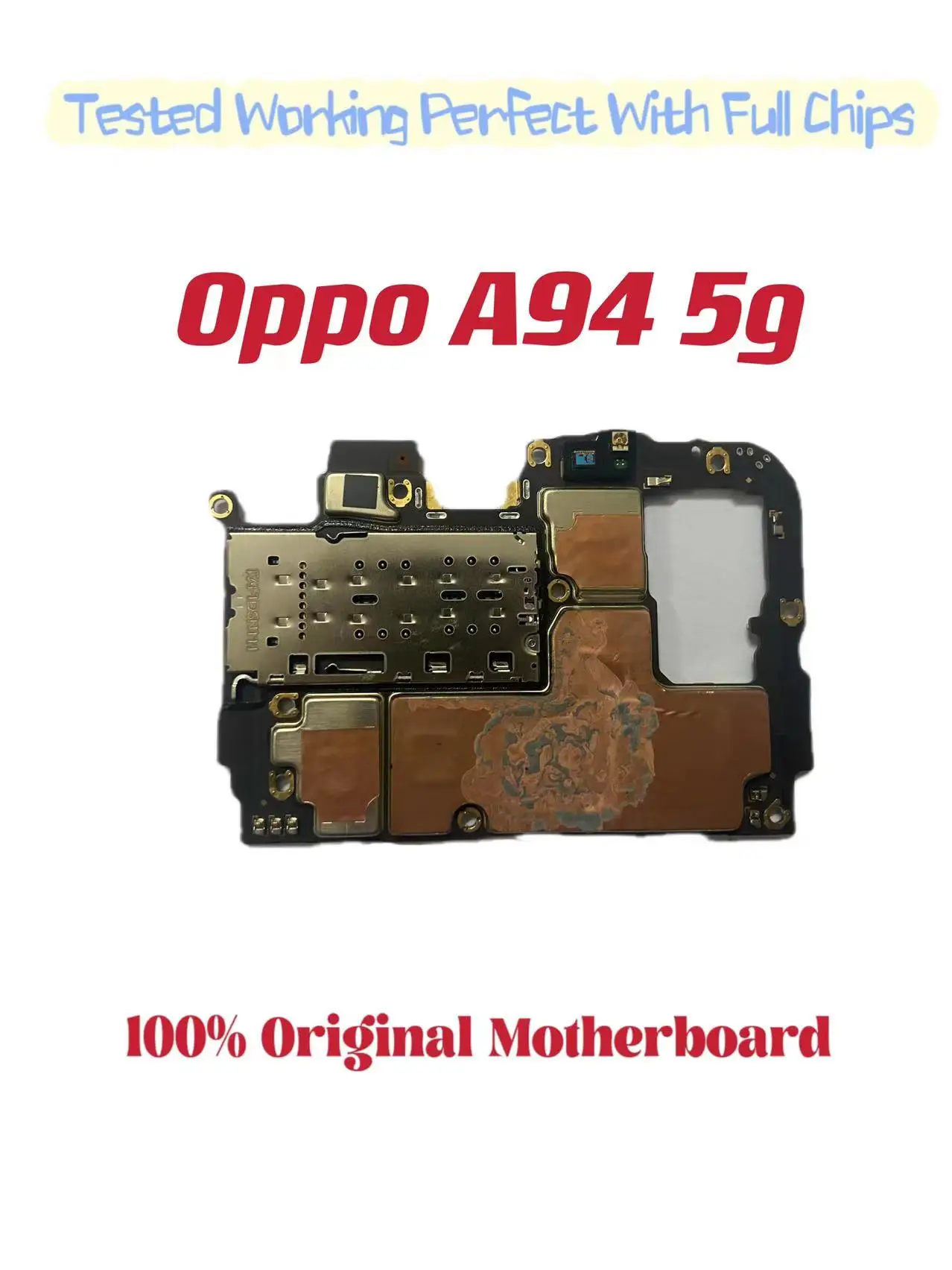 Original Unlocked Main Board For OPPO A94 5G , Mainboard Motherboard with Chips Circuits, Flex Cable