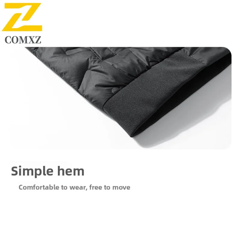 COMXZ-Chaqueta de plumón informal para hombre, Parka cálida y gruesa con cuello de béisbol para ciclismo al aire libre, abrigo de invierno cómodo de estilo coreano