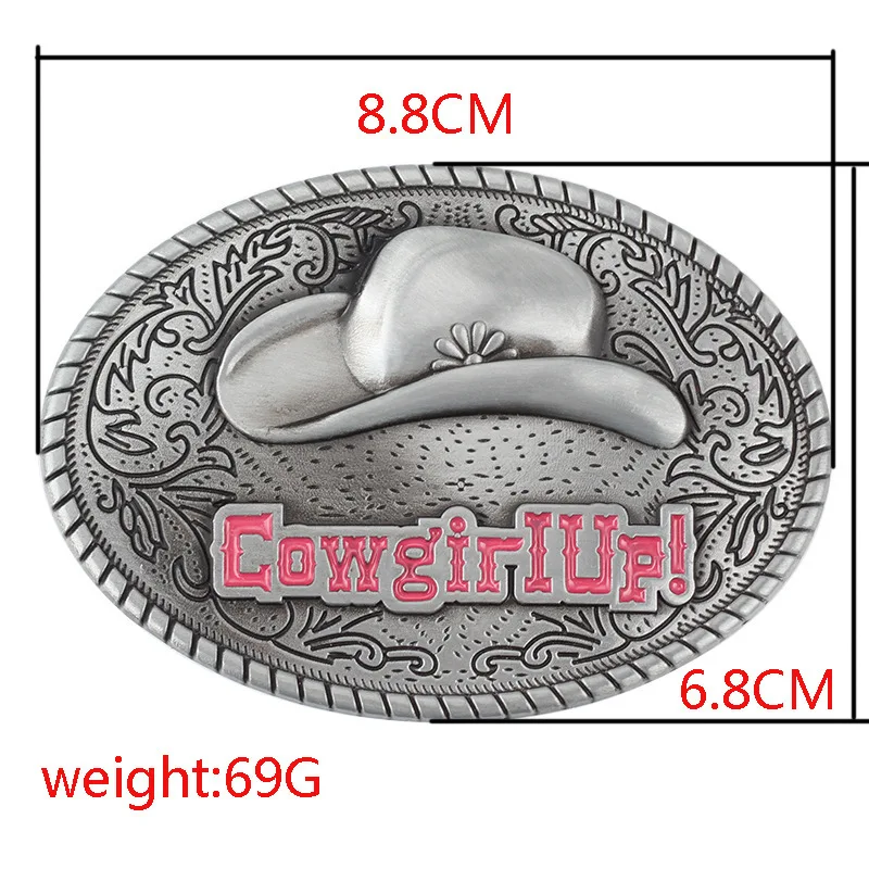 Cowgirl Belt Buckle Cute Cowboy Hat Pink Girl