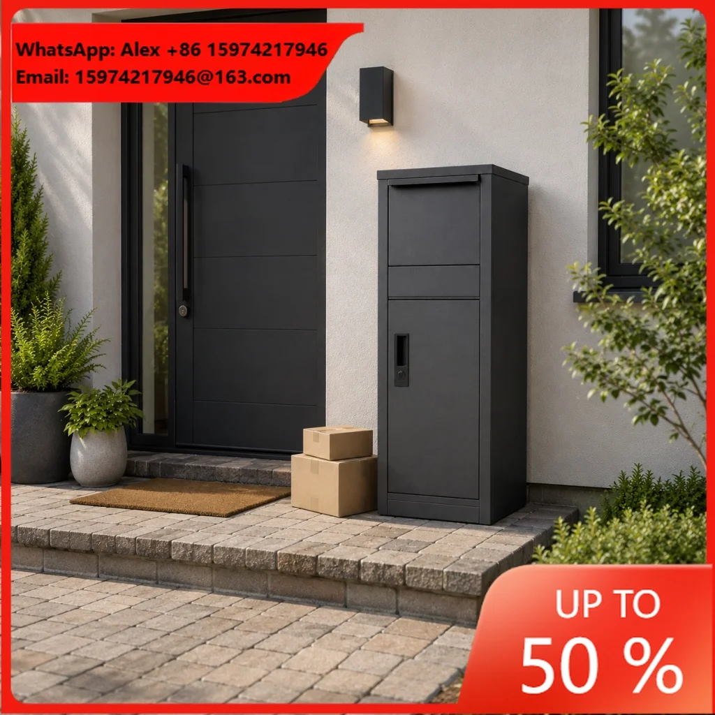 Home Package Delivery Mailbox With Lockable Storage Compartment