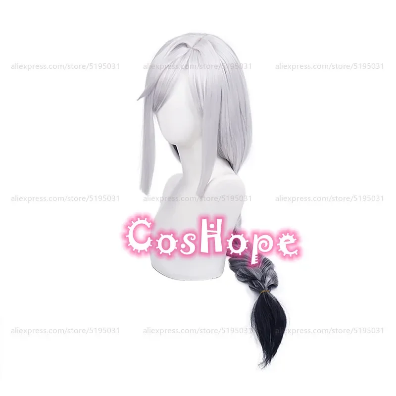 Shenhe Cosplay Wig With Big Braid Women 80cm Long White Gray Black Wig Cosplay Anime Cosplay Wigs Heat Resistant Synthetic Wigs