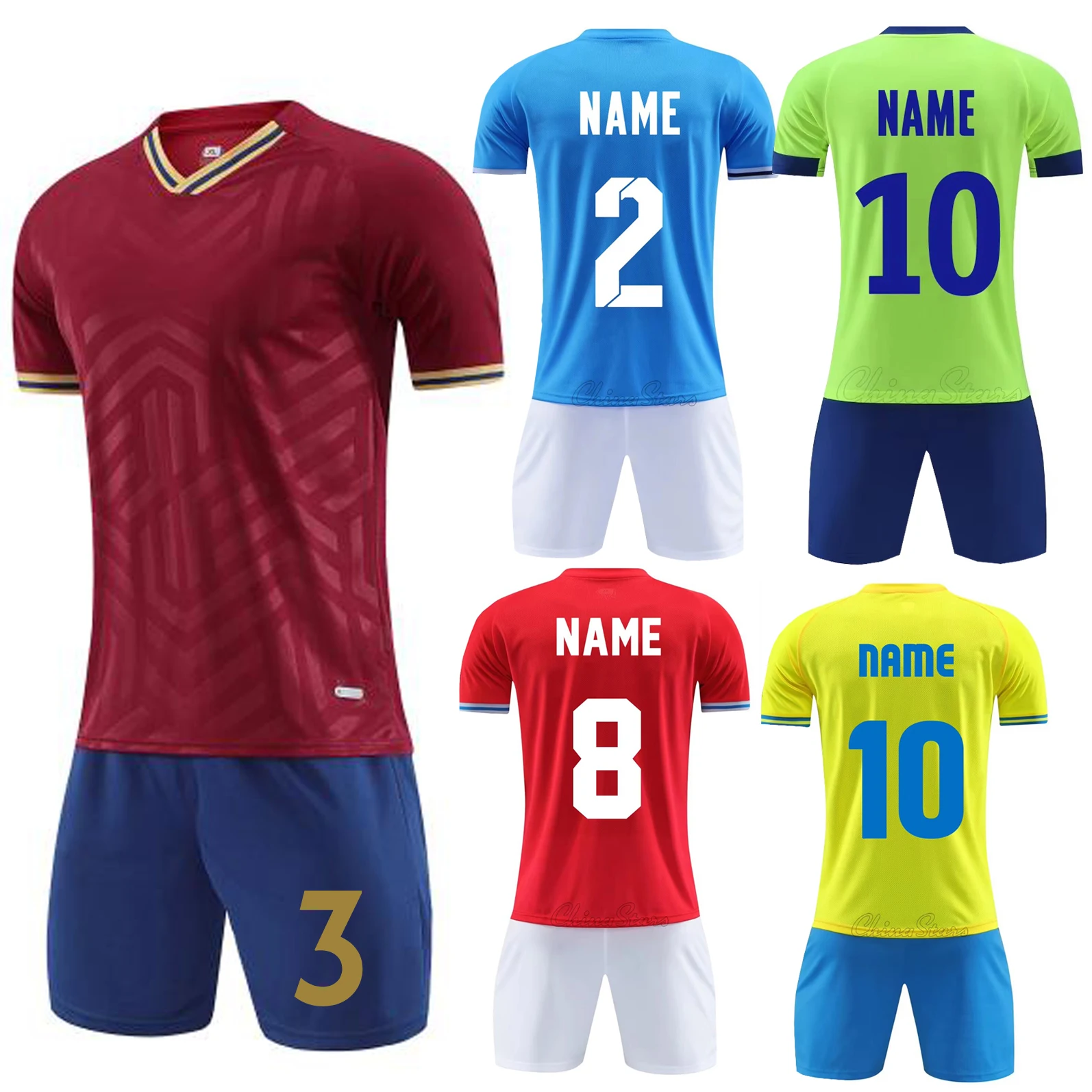 Men Athletes Soccer Uniform Student Football jerseys Women Girls Soccer Kit Jersey Polyester Breathable Boys Football Team Shirt