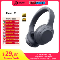 Picun F1 ANC Wireless Bluetooth 5.4 Hi-FI Audio Headphones 43dB Adaptive Noise Cancelling Headsets 40mm Driver 80H Playtime APP