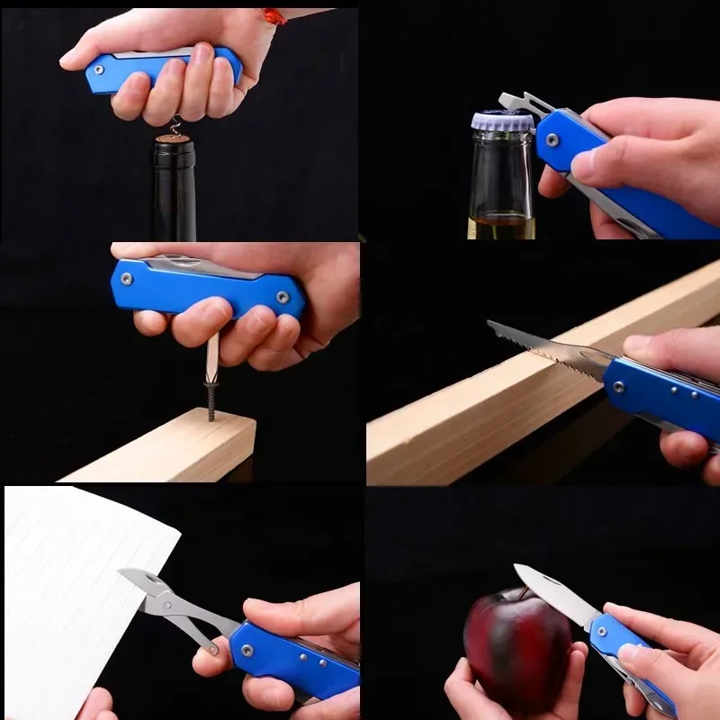 

Hot Sale Outdoor Multifunctional Swiss Knife Camp Bottle Opener Folding Knife Portable Scissors Saw Military Fold Pocket Knife