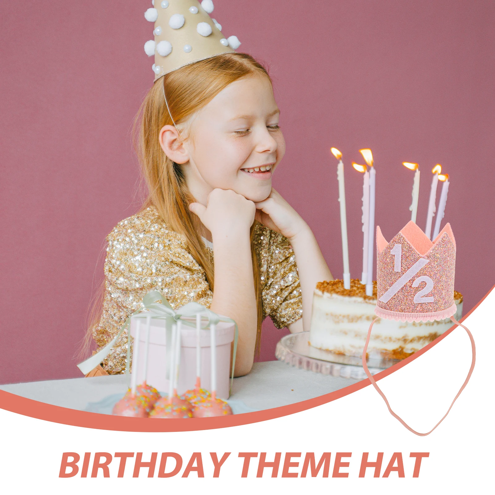 

Rose Gold Sequin Crown Birthday Hat for Kids Adults Photo Props Decorations Stylish Comfortable Design
