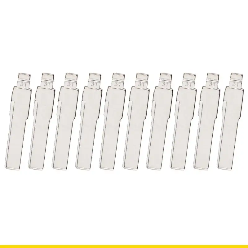 SZCH 10pcs #31 Metal Construction Blank Easy Install HU66 Car Remote Blade Portable for Vehicle Stable Performances