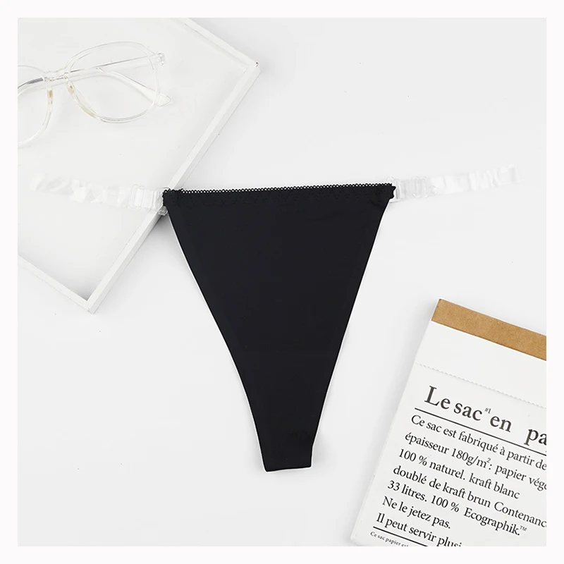 

2PCS Sexy Tiny Ice Silk G-String Invisible Thong Low Waist Seamless Panties Summer Trunks Underpants Cotton Crotch Underwear