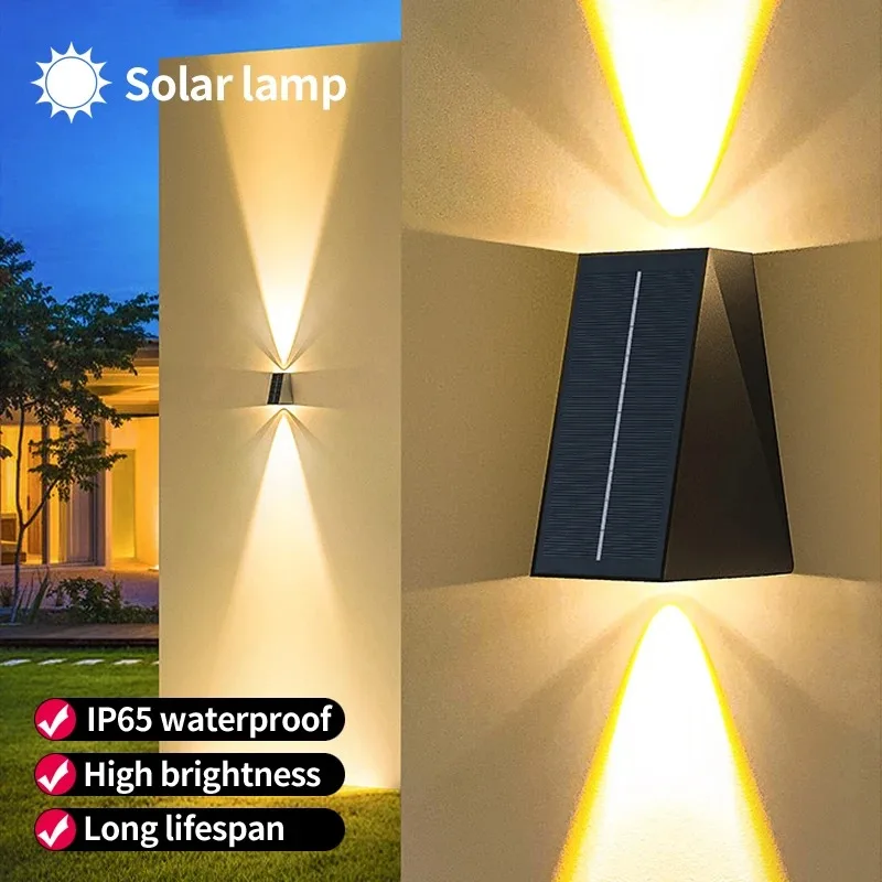 

Outdoor LED Solar Light Wall Waterproof Garden Lights Cube design Sunlight Sensor IP65 Courtyard Balcony Fence Light Villa balco