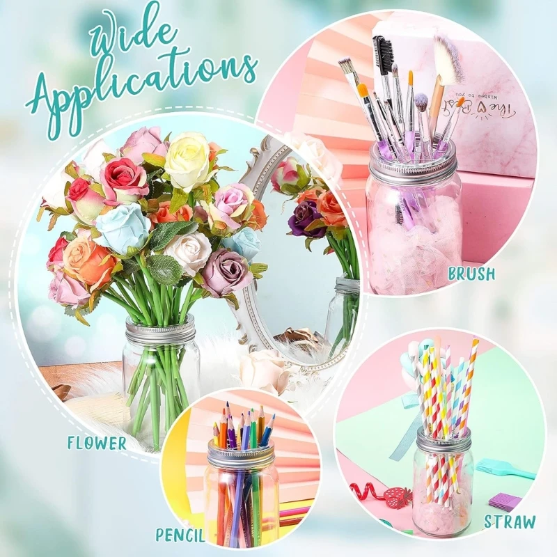 Metal Lid Insert Portable and Lightweight Jar Lid Straw Hole Lid Metal Flower Lid Great for Various Drop Shipping