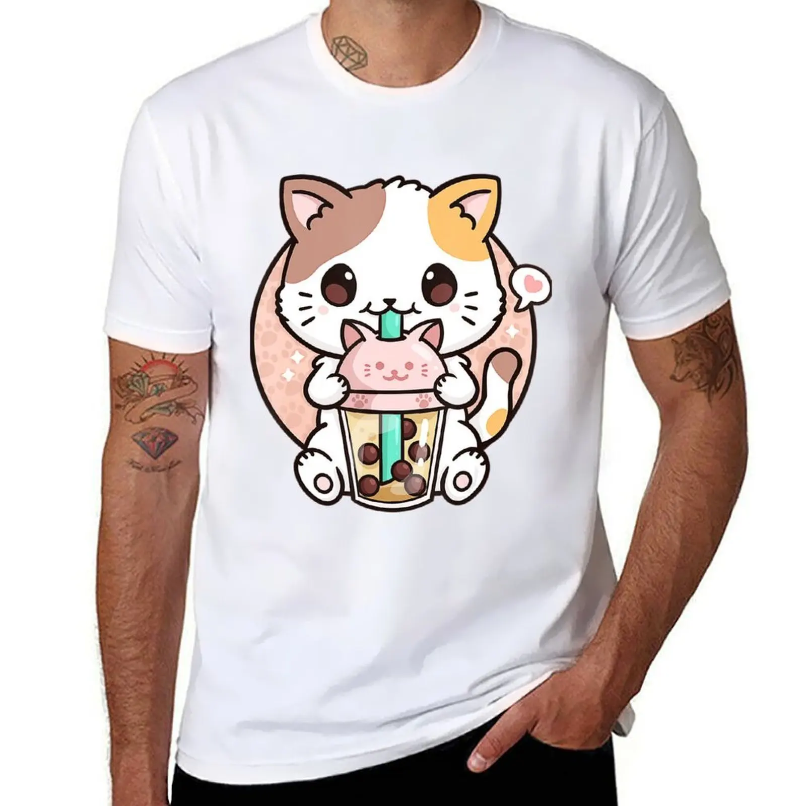 

Cat Boba Tea Bubble Tea Anime Kawaii Japanese Girls Teenager T-Shirt t shirt man luxury anime tshirt T-Shirt