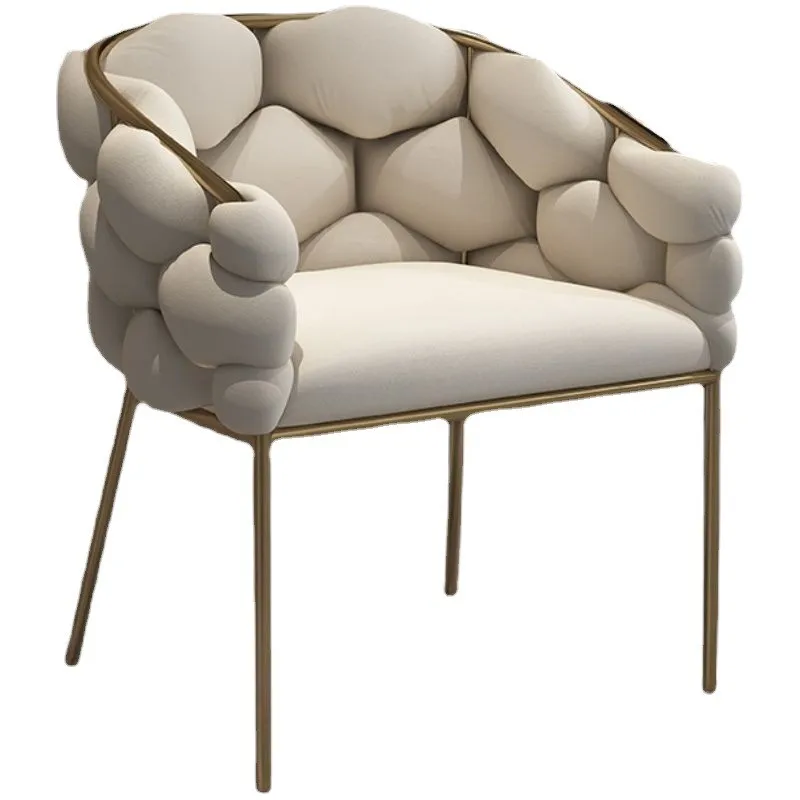 

JOYLOVE Modern Minimalist Dining Chair Nordic Comfortable Soft Bag Living Room Sofa Chair Bedroom Makeup Chair Lazy Furniture