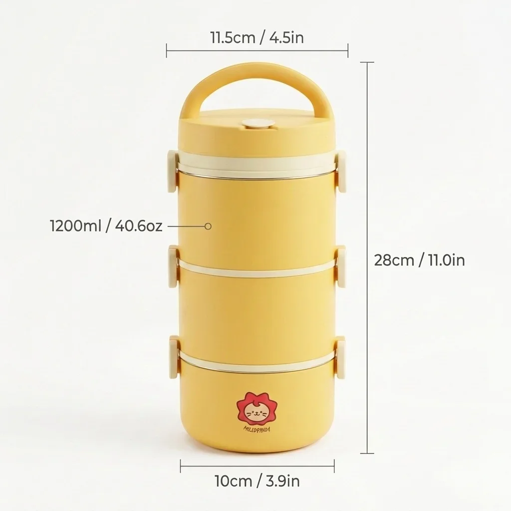 Magnetronbestendige 304 roestvrijstalen bentobox, 2/3-laags, stapelbaar, thermische lunchbox, lekvrije voedselcontainer voor kinderen en volwassenen
