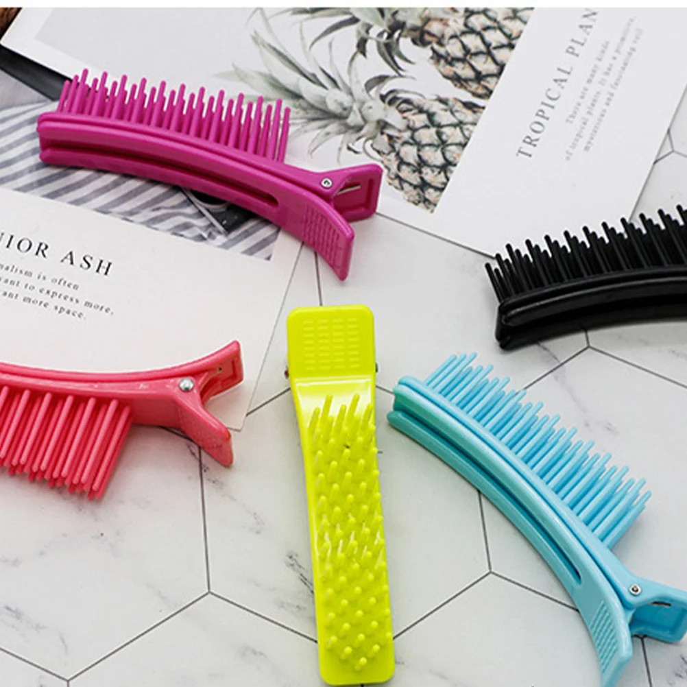 

2Pcs Salon Hair Clips Multi Function Hairdressing Sectioning Hair Cutting Dyeing Styling Layering Clips Salon Clip with Comb
