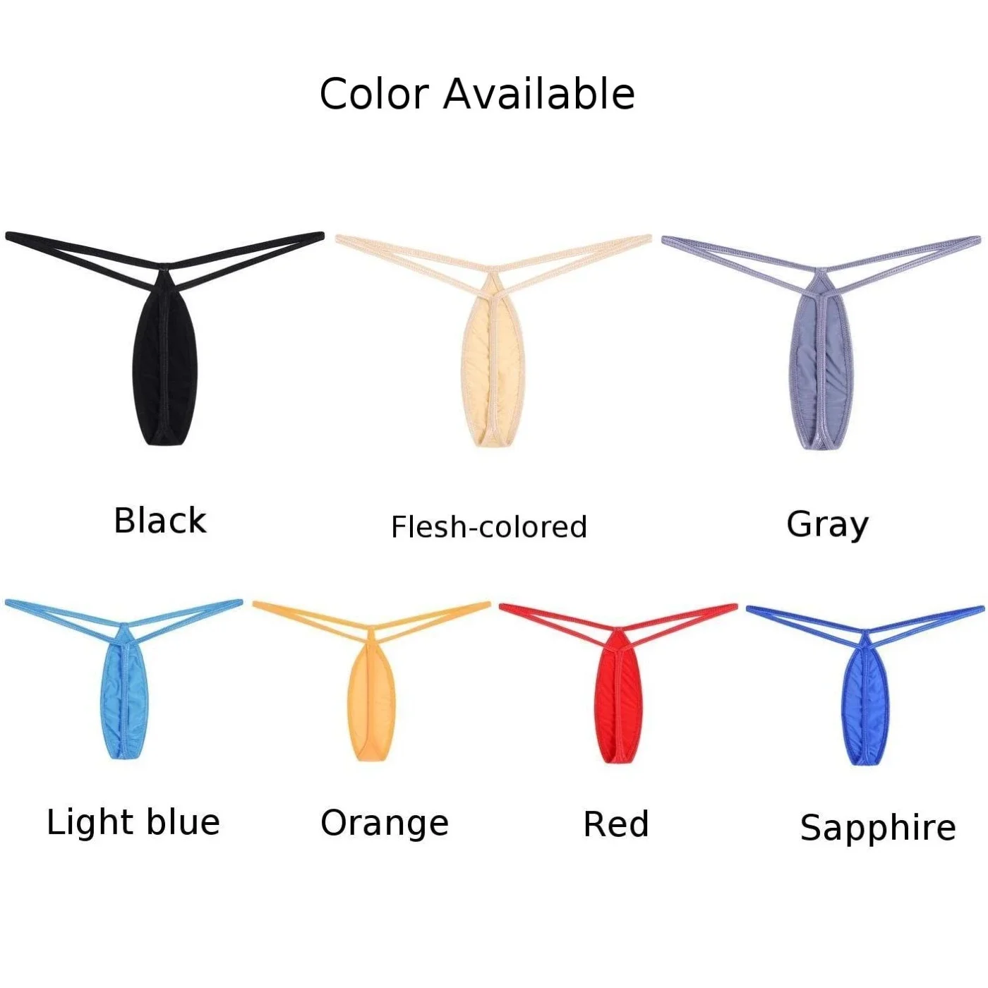 Sexy Men‘s Low-Waist G-String Thongs Briefs Solid Color Stretchy Lingerie Thin Underwear Pump Man Underpants Brazilian Panties