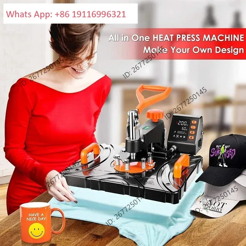 8-in-1 combination hot press Magic Mug sublimation machine T-shirt printing machine P8100-8