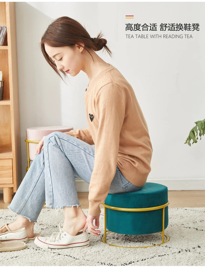 Stools Household Stackable Sofa Side Stool Light Luxury Creative Shoe Changing Stool Simple Modern Small Bench Round Low Bench