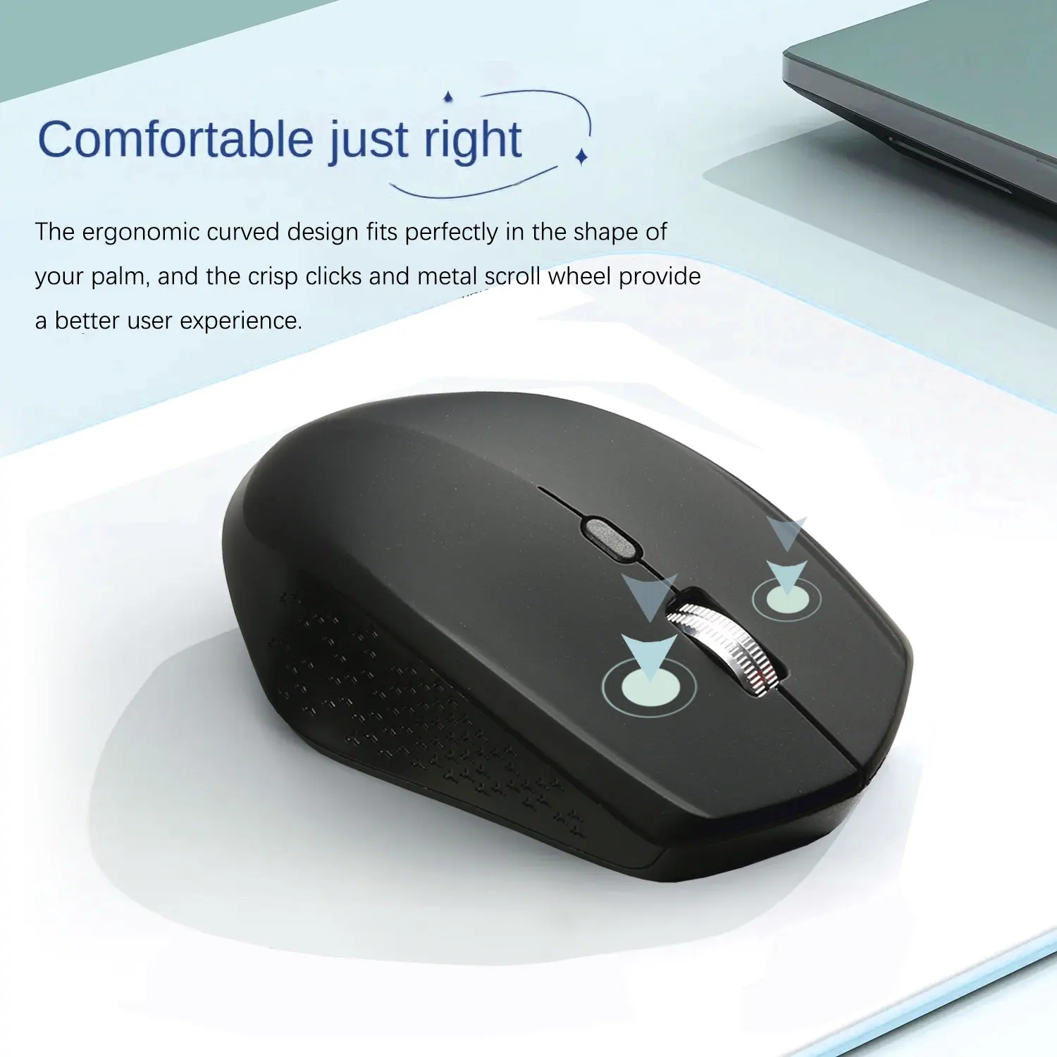 Mouse ergonômico sem fio, mouse óptico sem fio 2.4G com receptor USB, mouse para jogos de computador, adequado para MacBook, tablets.