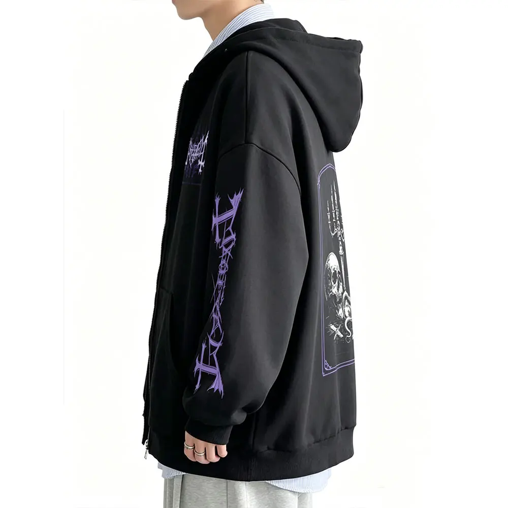 Rock Band Mayhem De Mysteriis Dom Sathanas Skeleton Graphic Zipper Hoodie Men Women Death Black Metal Gothic Punk Zip Up Jacket