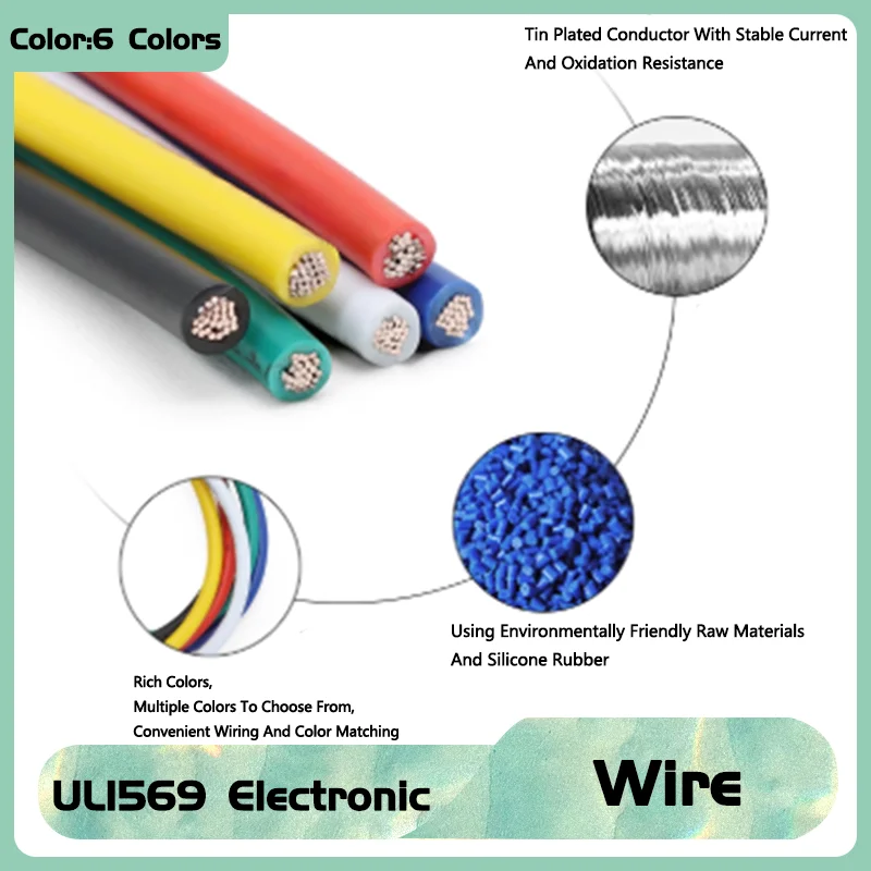 

14-30AWG Flexible Electronic Cable for LED & Power UL1569 Certified Tinned Copper Wire 2/5/10M Lengths, Eco-PVC Accessories