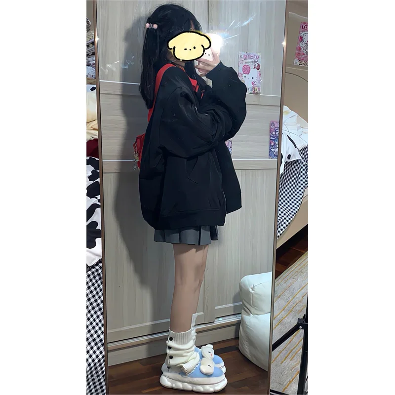 

Американская винтажная бейсбольная куртка-пилот, женская весна-осень 2023, новое гонконгское шикарное пальто в стиле ретро, длинное пальто свободного покроя на молнии...