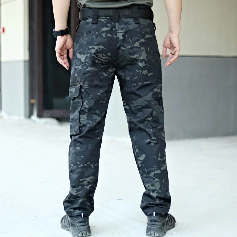 Men's Tactical Pants City Casual Cargo Trousers Waterproof Multi-pocket Wear-Resistant Outdoor Training Work Wear Hiking Pants