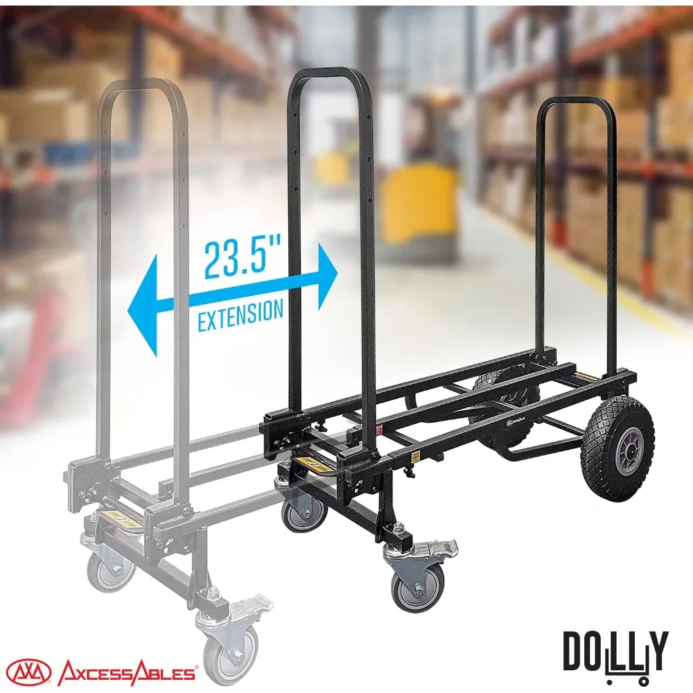 عربة يد قابلة للطي شديدة التحمل مع عجلات، شاحنة منصة بسعة 700 رطل للأمتعة والمعدات ومعدات DJ ومعدات المرافق