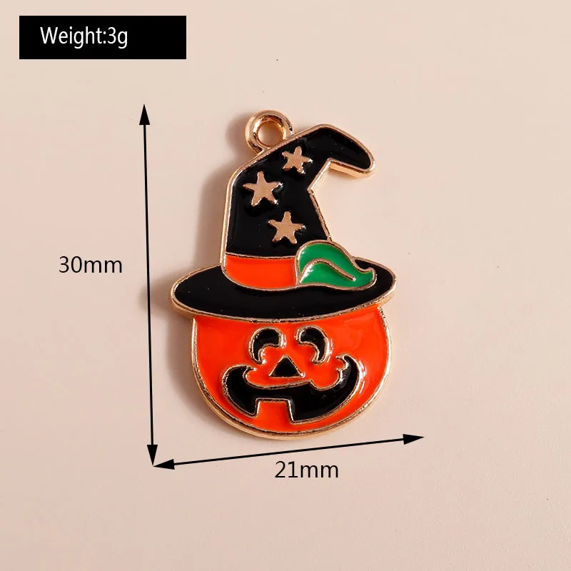20 Stück süße Emaille Halloween Geist Kürbis Fledermaus Charms für Schmuckherstellung Ohrringe Anhänger Halsketten Armband DIY Bastelbedarf – Detail 23