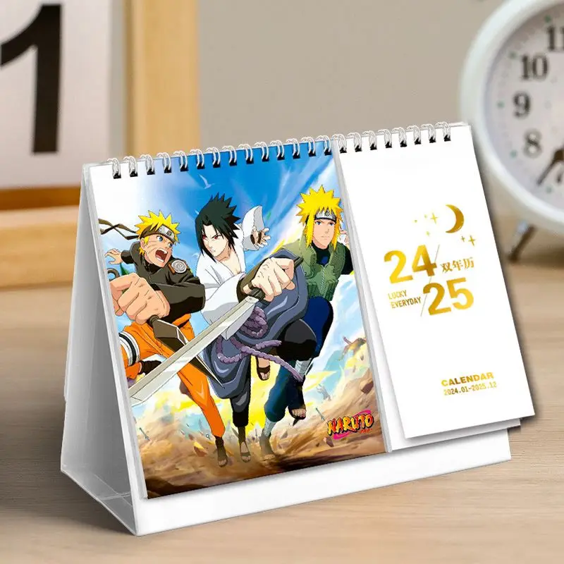 NARUTO 2025-2026 Biennial Calendar Uzumaki Naruto Uchiha Sasuke Hatake Kakashi Anime Cartoon Calendar Memoirs Calendar